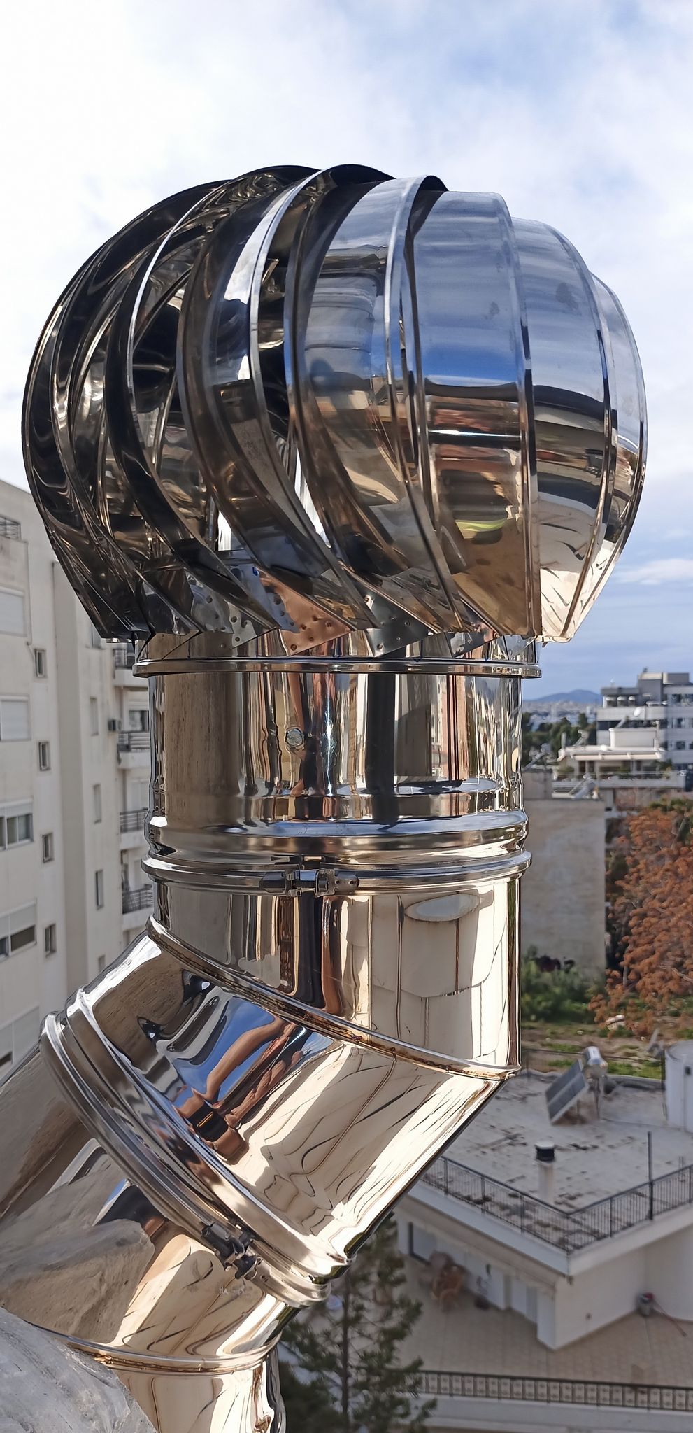 Τοποθέτηση ειδικών καπέλων καμινάδας